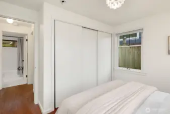 One of three bedrooms on main floor, 2nd full bathroom shown.