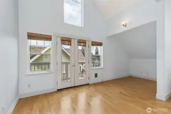 Flexible space ideal for a home office, reading nook, or quiet workspace.