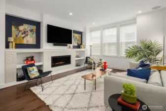 Beautiful wood blinds throughout the house, gas fireplace, lighting and surround sound.  All controlled by the touch of a button.