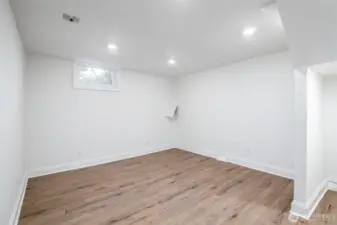 This bonus room in the basement has endless possibilities