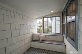 This small balcony off the main floor bathroom would be perfect for a sauna