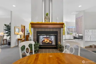 The clubhouse offers a spacious space for gatherings.