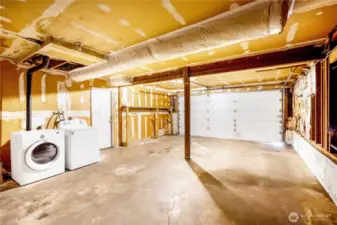 The washer and dryer are located in the garage and will stay with the home.