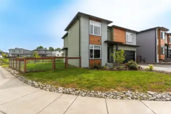 Fully fenced back and side yard