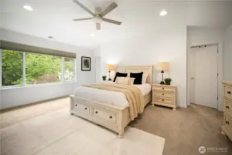 Primary suite with dual walk in closets