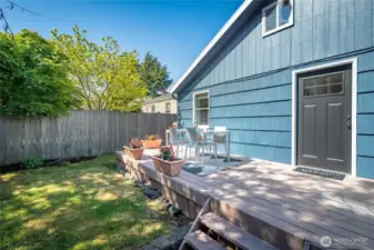 back deck and back yard