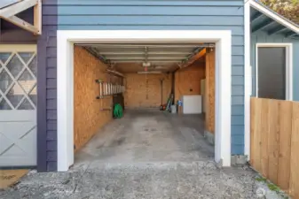 single-car garage with shop space