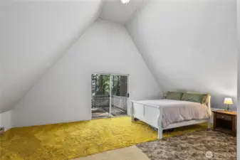 Bedroom 3 upstairs with private balcony.