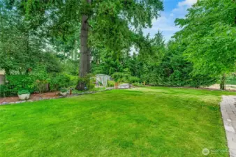Over 1/3 of an acre to play, recreate, entertain, and garden. Apple, Pear and cherry trees are only the beginning, a full vegetable garden awaits your attention.