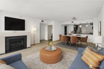 Living room. Virtually staged