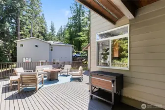 Step out onto a large private deck with lots of sun!