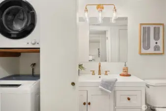 Laundry conveniently located in unit
