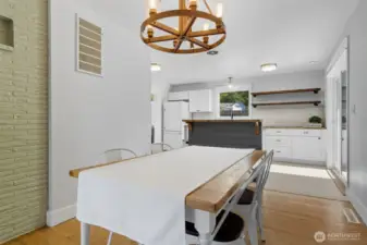 Looking from the dining room toward kitchen with breakfast bar.
