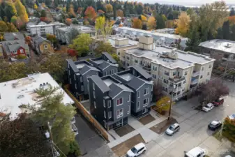 An intimate cluster of four homes providing  a micro community sense of connectedness within the larger neighborhood.