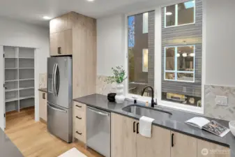 abundant counter space,