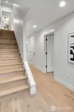 Open entry at ground level with large closet