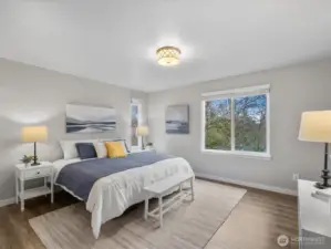 The primary bedroom is luxuriously large.