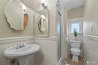 Upstairs 3/4 bathroom with walk-in shower