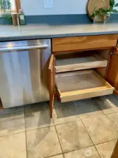 Roll out shelves in the Kitchen Cabinetry