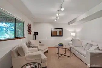 This additional finished room includes a closet.