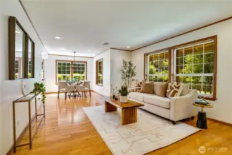 Living room bathed in natural light.