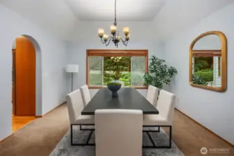 Formal Dining Room flowing into kitchen