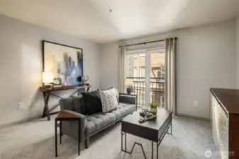 Nicely sized living room is an open canvas for your desired furnishing design and layout.