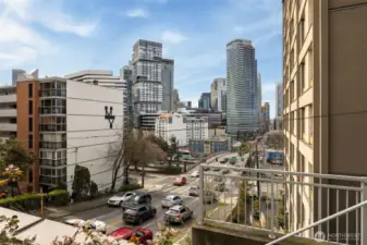 Territorial street side view from rooftop deck. Exterior access to this community space.