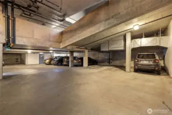 Storage unit off mid level garage. G2. Through grey door.