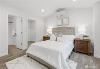Primary bedroom with walk in closet and private bath.