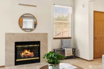 Cozy gas fireplace