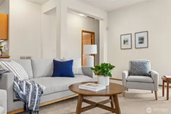 Living room is light and bright