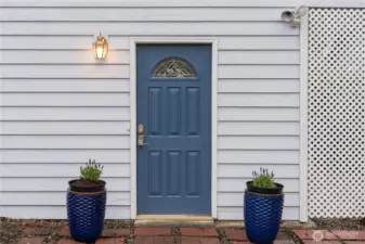 The ADU (apartment) features an exterior door as well as a separate electrical meter.