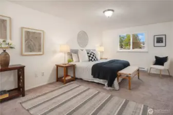 The ADU bedroom is absolutely huge and can easily handle a king sized bed and a lot more!