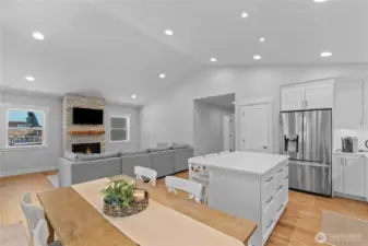 Reverse from kitchen corner looking into Great room