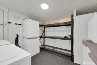 Mud room has lots of storage space