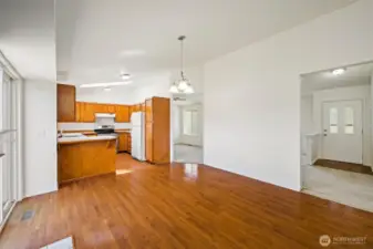 Eating area looking toward kitchen