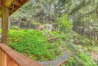 Garden area on west side of home