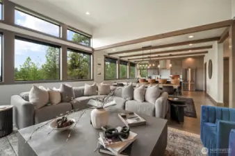 Large open living space for gathering, dining and cooking - entertaining dream