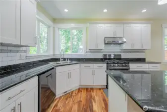 Plenty of cabinets and natural lights