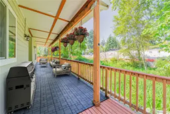 Lower covered deck right outside the kitchen