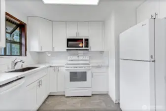 New appliances. Frig, oven, stove, microwave dishwasher.
