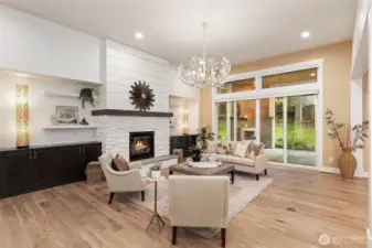 Custom Hunter Douglas remote blinds.