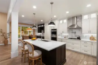 Spacious island for your guests to gather around