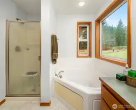 Primary bathroom off the primary bedroom