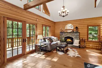 Engineered hardwood flooring in main areas