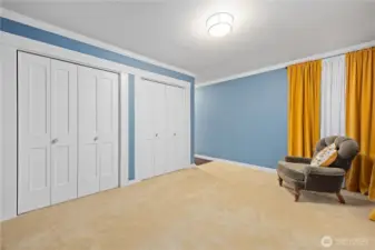 The Main bedroom features double-double closets with ensuite.