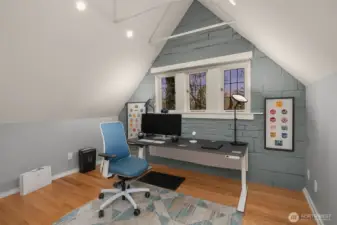 One of the two windowed office spaces on the third level of the home.