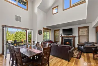 Vaulted ceilings in main living & dining area