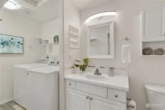 Spacious utility room off bathroom.